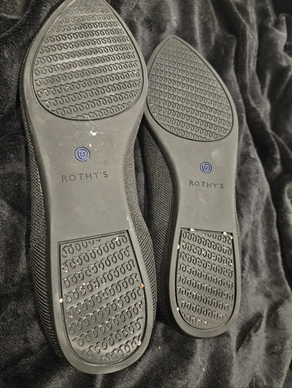 Rothy's The Point Black Knit Flat Shoes Size 10.5 (EU 41.5)